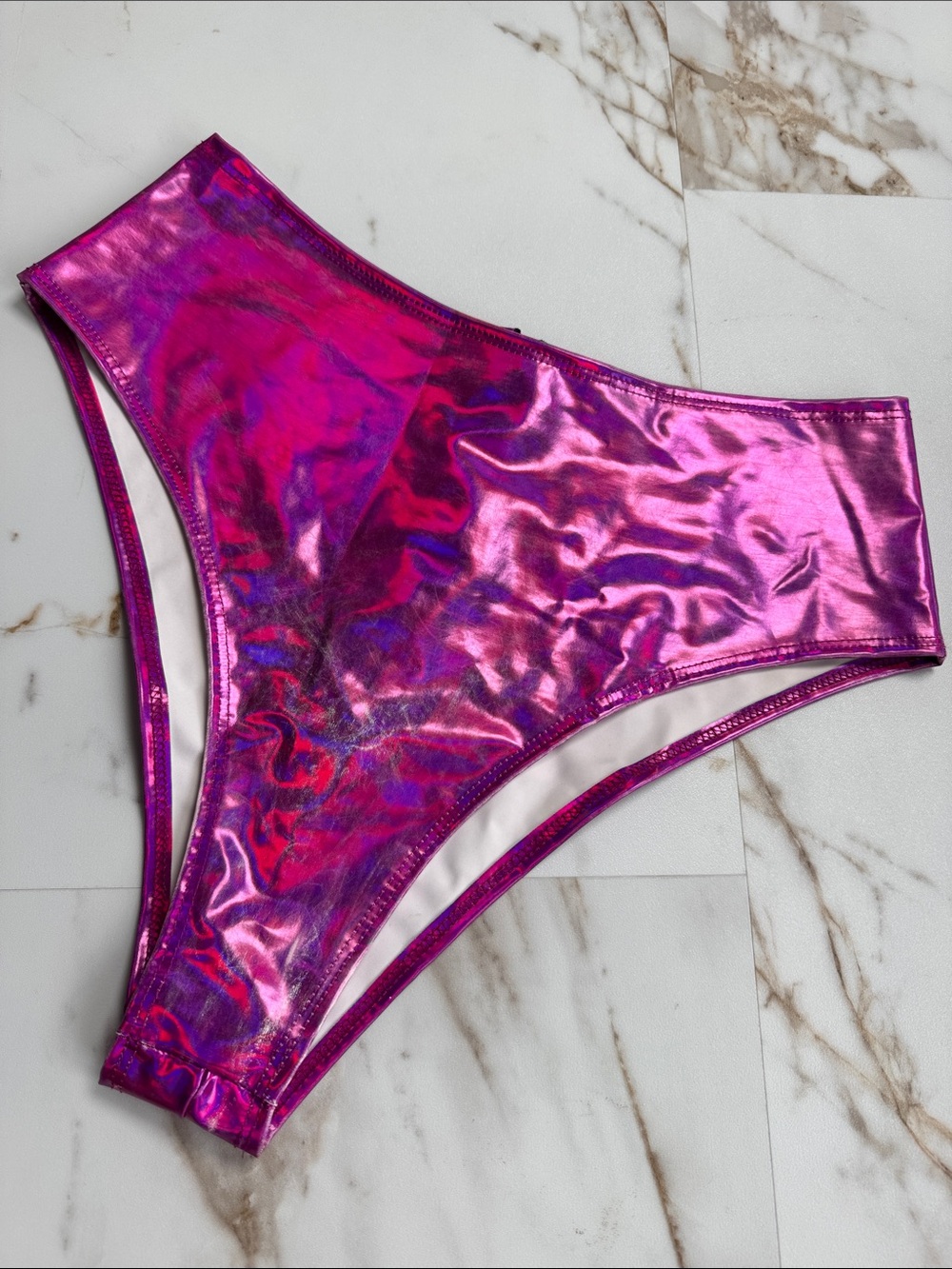 J. Valentine Pink Holographic Highwaisted Bottoms Sz L/XL Festival Dance Costume